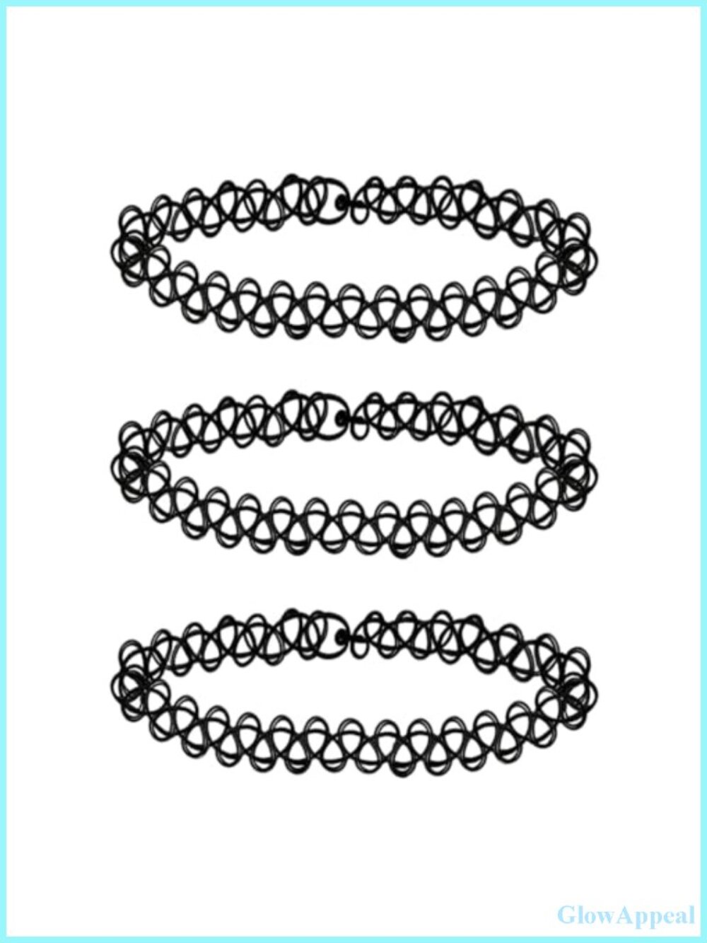 3PCS Tattoo Choker Necklace Set Stretchy Plastic Gothic Y2K 90s Necklaces